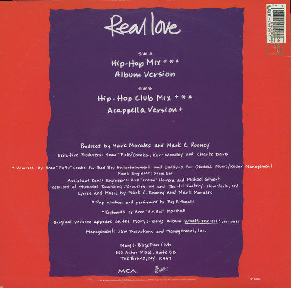 Mary J Blige* - Real Love (12"")