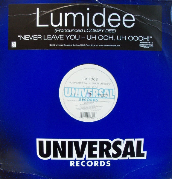 Lumidee - Never Leave You - Uh Ooh, Uh Oooh! (12"")