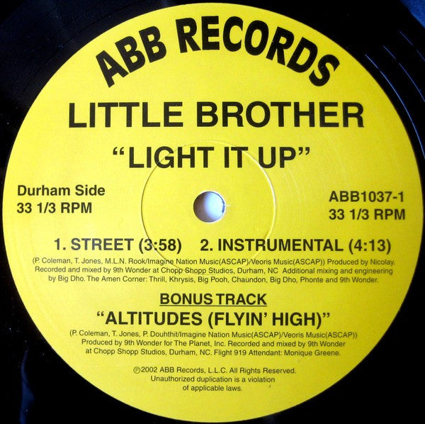 Little Brother (3) - Whatever You Say / Light It Up (12"")