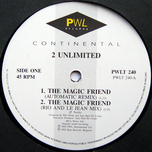 2 Unlimited - The Magic Friend / Megamix (12"", Single)