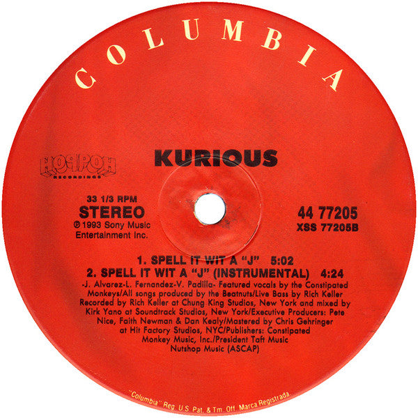 Kurious Featuring The Constipated Monkeys - Uptown *hit (12"")