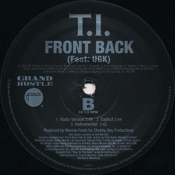 T.I. - Why You Wanna / Front Back (12"")