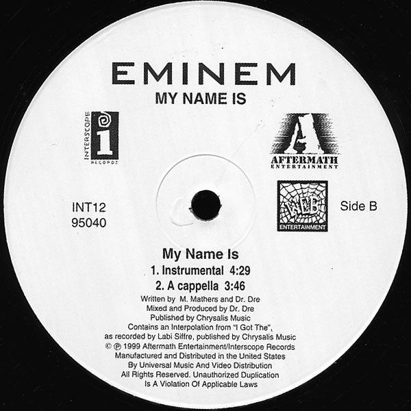 Eminem - My Name Is (12"", Single)