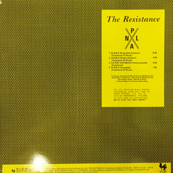 The Resistance - Plan X (12"")