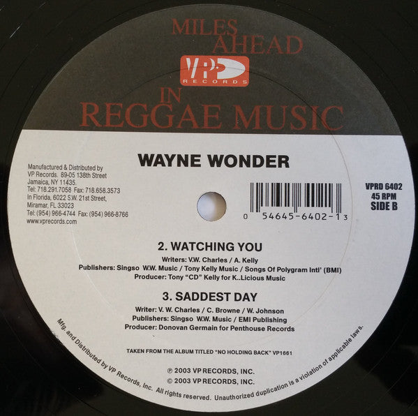 Wayne Wonder - No Letting Go (12"")