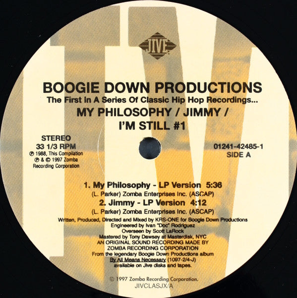 Boogie Down Productions - My Philosophy / Jimmy / I'm Still #1 (12"")