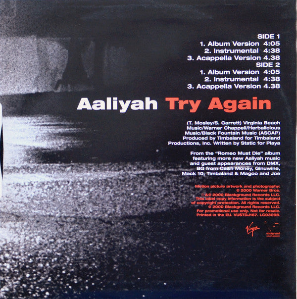 Aaliyah - Try Again (Romeo Must Die OST) (12"", Promo)