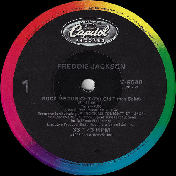 Freddie Jackson - Rock Me Tonight (For Old Times Sake) (12"", Jac)
