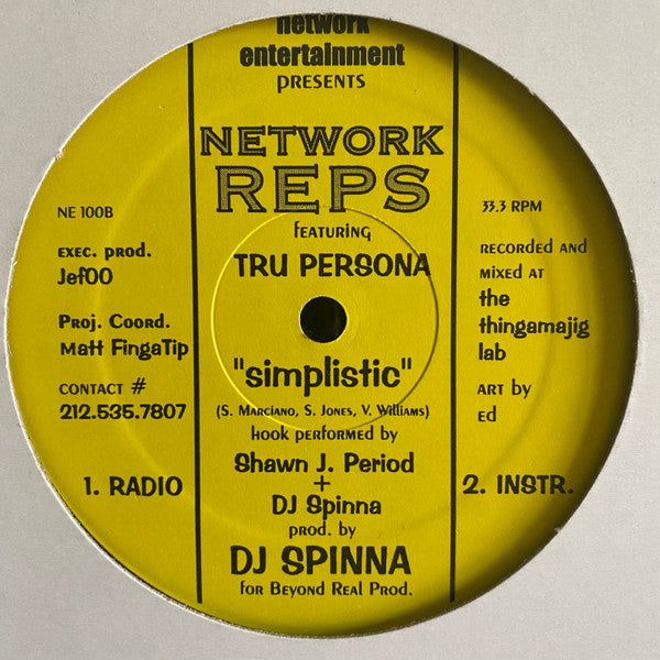 Network Reps - Collabo (Whatcha Really!) / Simplistic (12"")