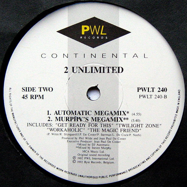 2 Unlimited - The Magic Friend / Megamix (12"", Single)