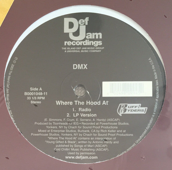 DMX - Where The Hood At (12"")