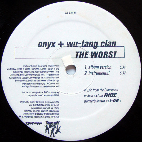 Onyx & Wu-Tang Clan - The Worst (12"")