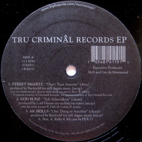 Various - Tru Criminal Records EP (12"", EP, Ltd)