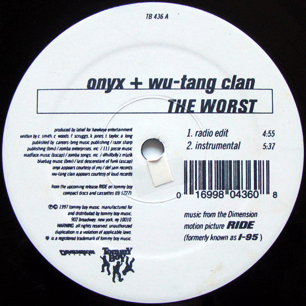 Onyx & Wu-Tang Clan - The Worst (12"")