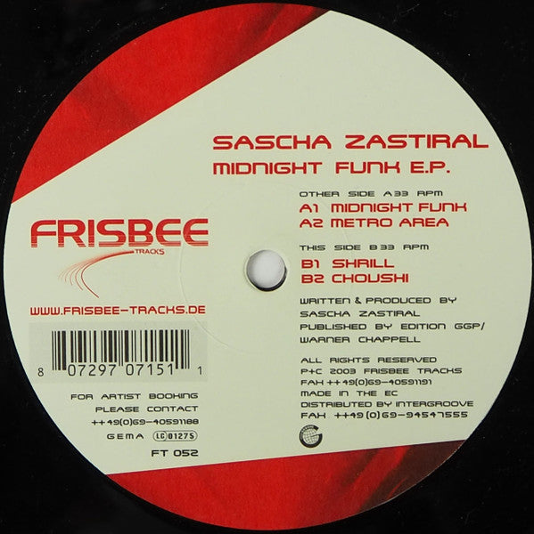 Sascha Zastiral - Midnight Funk E.P. (12"", EP)