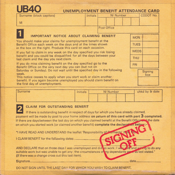 UB40 - Signing Off (LP, Album + 12"")