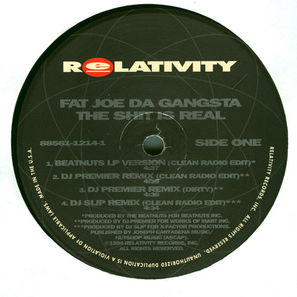 Fat Joe Da Gangsta* - The Shit Is Real (12"")