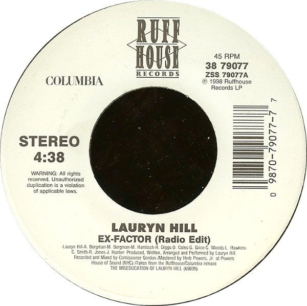 Lauryn Hill - Ex-Factor / When It Hurts So Bad (7"")