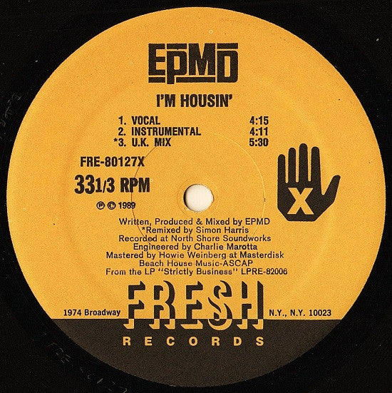 EPMD - I'm Housin' / Get Off The Bandwagon (12"")