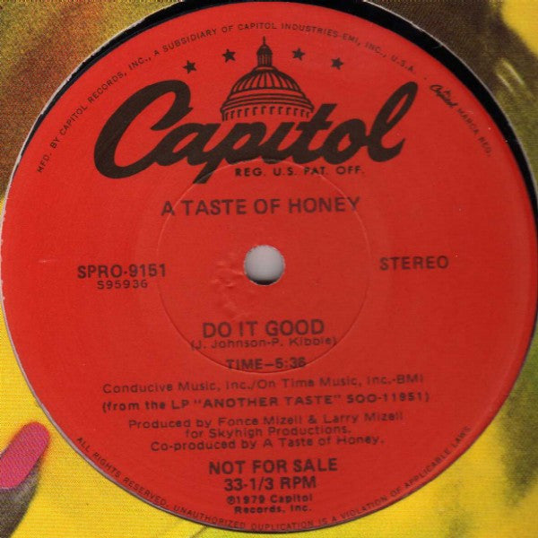 A Taste Of Honey - Do It Good (12"", Promo)