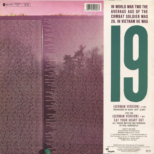 Paul Hardcastle - 19 (German Version) (12"", Maxi)
