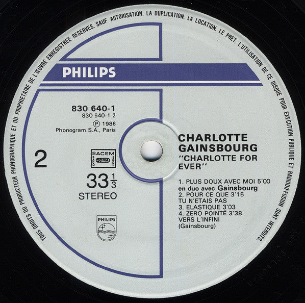 Charlotte Gainsbourg - Charlotte For Ever (LP, Album, Emb)