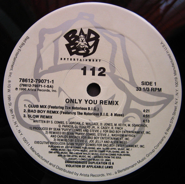 112 - Only You (Remix) (12"")