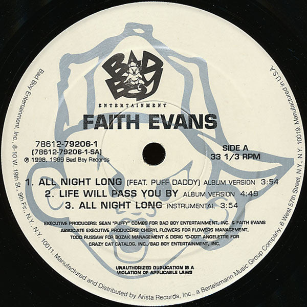 Faith Evans Feat. Puff Daddy - All Night Long (12"", Single, RM)