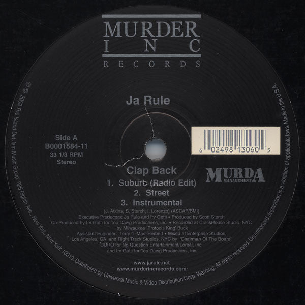 Ja Rule - Clap Back / The Crown (12"")