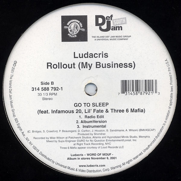 Ludacris - Rollout (My Business) (12"")