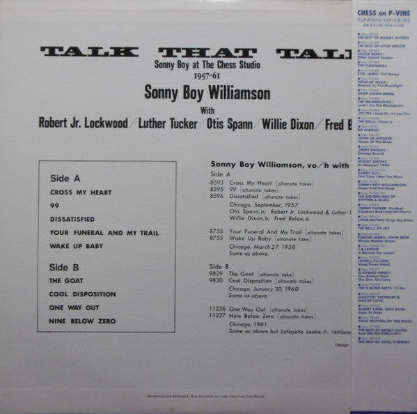 Sonny Boy Williamson (2) - Talk That Talk - Sonny Boy at The Chess ...