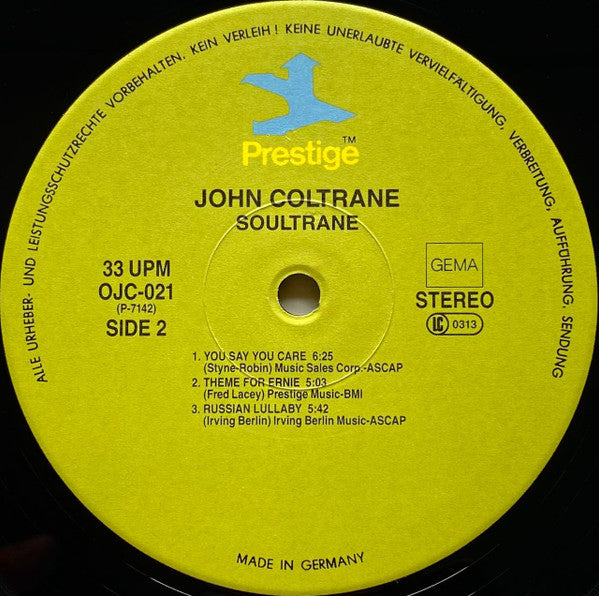 John Coltrane - Soultrane (LP, Album, RE)