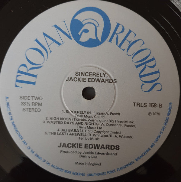 Jackie Edwards - Sincerely Jackie Edwards (LP, Album)