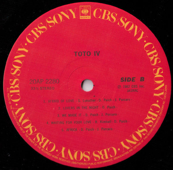 Toto - Toto IV (LP, Album)