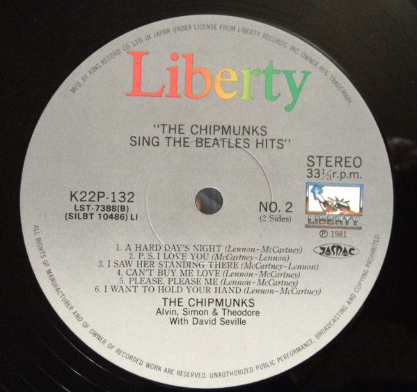 The Chipmunks - The Chipmunks Sing The Beatles' Hits (LP, Album, RE)