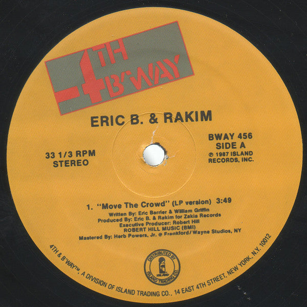 Eric B. & Rakim - Move The Crowd / Paid In Full (12"", RE)