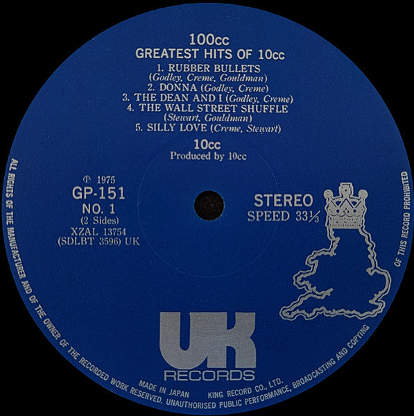10cc - 100cc - Greatest Hits Of 10cc (LP, Comp)