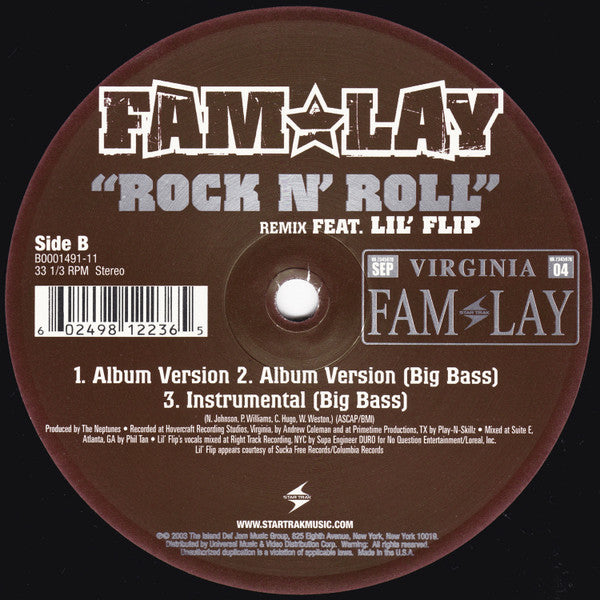 Fam-Lay Featuring Lil' Flip - Rock N' Roll (Remix) (12"")