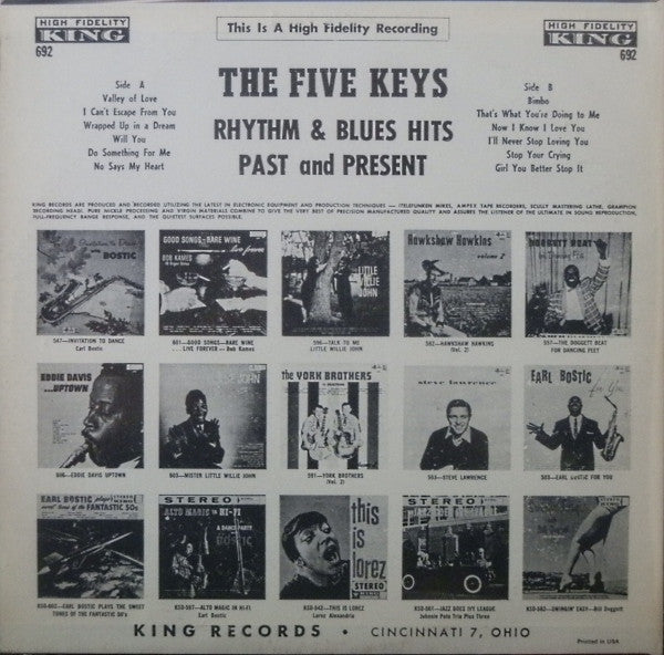 The Five Keys - Rhythm & Blues Hits - Past And Present(LP, Album, M...