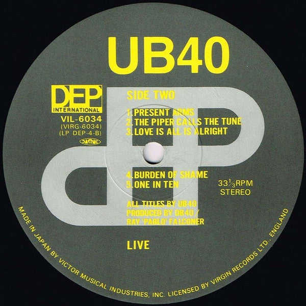 UB40 - Live (LP, Album)