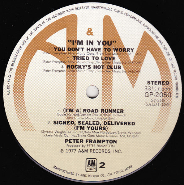 Peter Frampton - I'm In You (LP, Album)