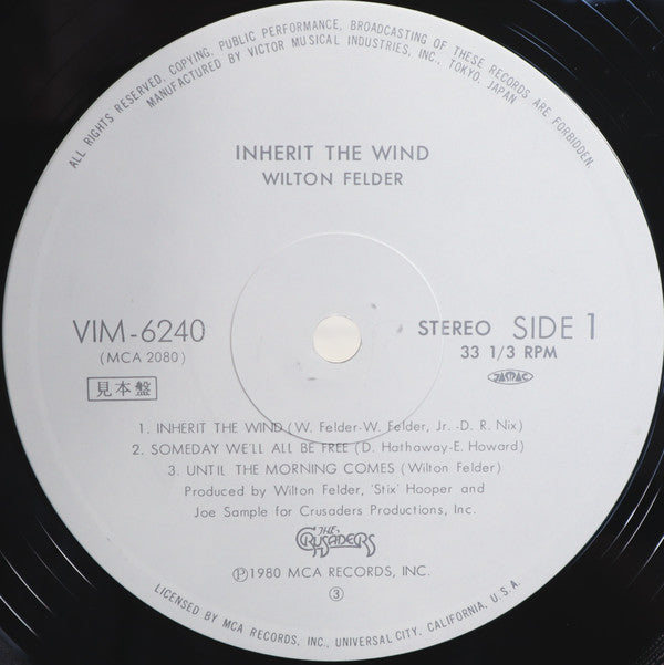 Wilton Felder - Inherit The Wind = インヘリット・ザ・ウィンド(LP, Album, Promo, ...