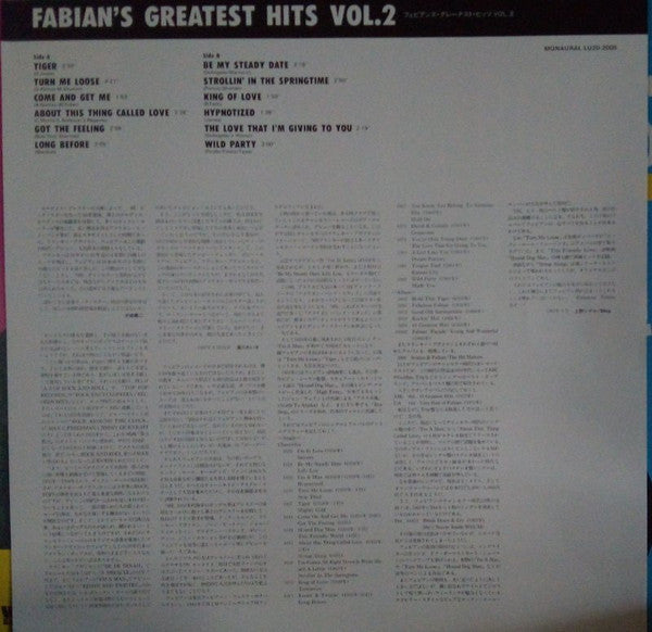 Fabian (6) - Fabian's Greatest Hits Vol.2 (LP, Comp)