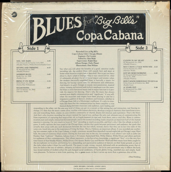 Various - Blues From ""Big Bill's"" Copa Cabana (LP, RE)