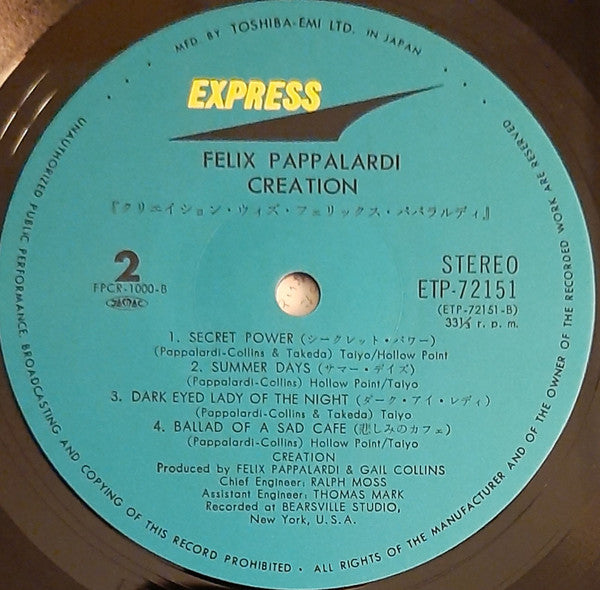 Felix Pappalardi - Felix Pappalardi And Creation(LP, Album)