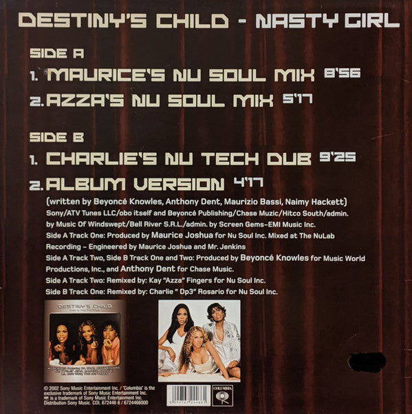 Destiny's Child - Nasty Girl (12"", Single)
