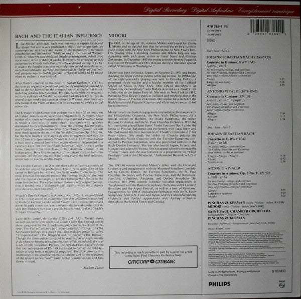 Johann Sebastian Bach - Double Concertos Violin Concertos(LP, Album)