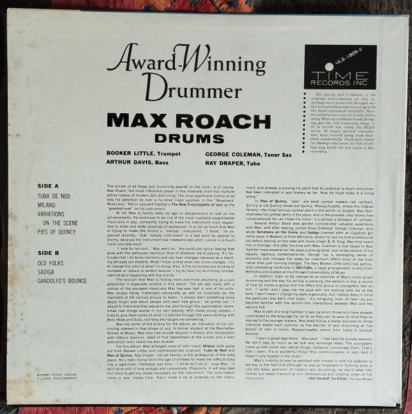 Max Roach Quintet - Award-Winning Drummer (LP, Album)