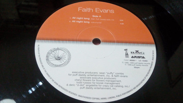 Faith Evans - All Night Long / Never Knew Love Like This (Remix)(12")