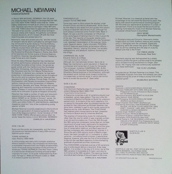 Michael Newman (7) - Classical Guitarist (LP, Comp, Ltd, Dir)